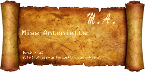 Miss Antonietta névjegykártya